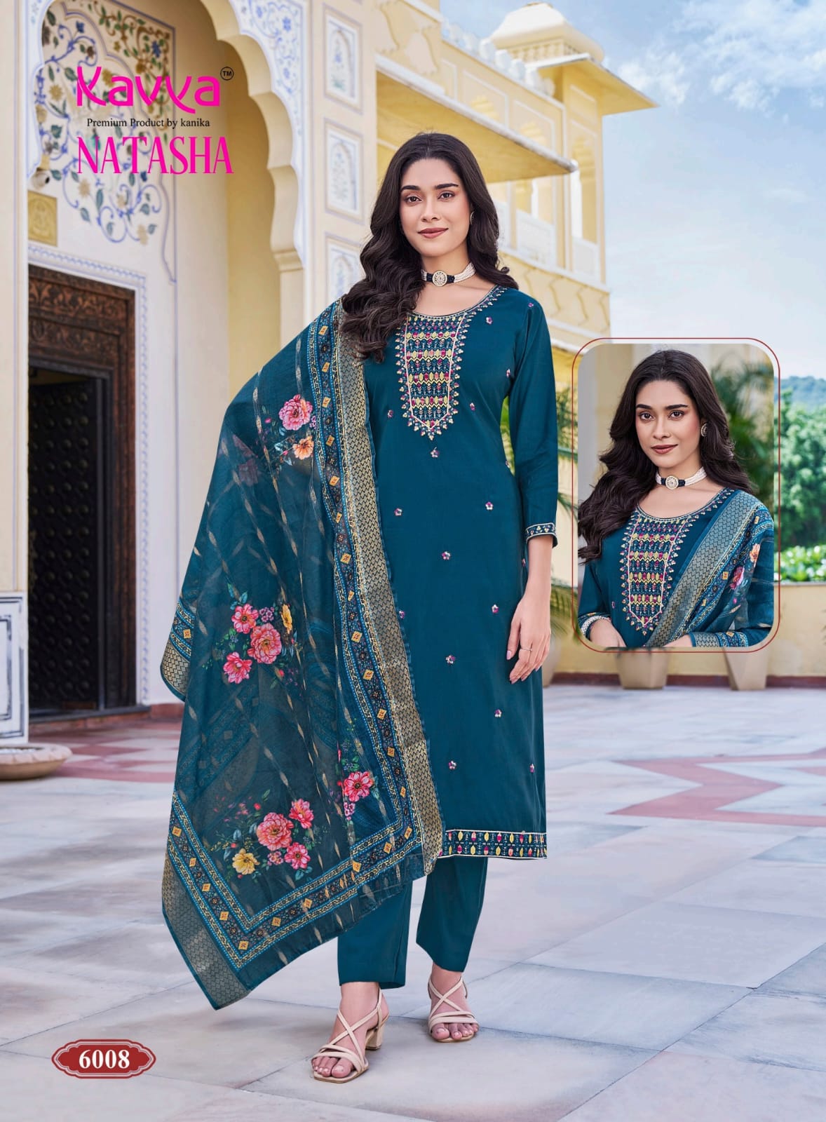 Natasha Vol 6 Kavya Roman Silk Readymade Pant Style Suits Wholesaler Gujarat
