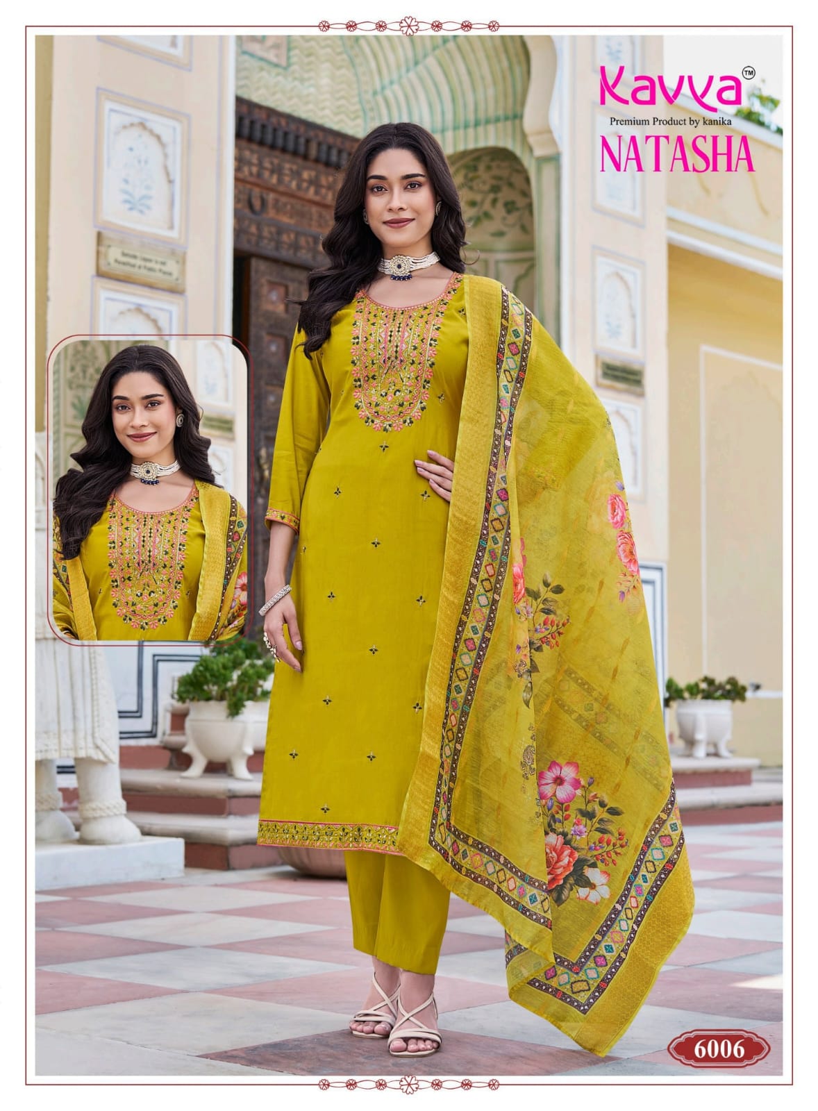Natasha Vol 6 Kavya Roman Silk Readymade Pant Style Suits Wholesaler Gujarat