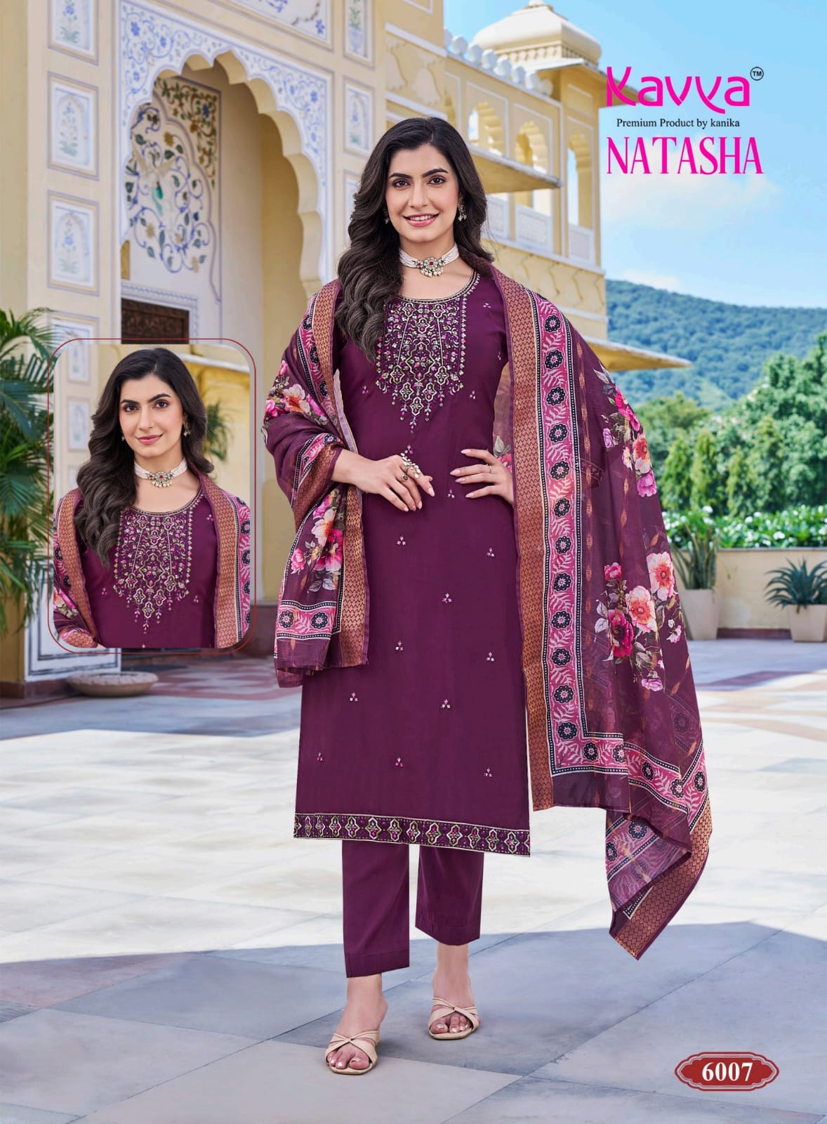 Natasha Vol 6 Kavya Roman Silk Readymade Pant Style Suits Wholesaler Gujarat