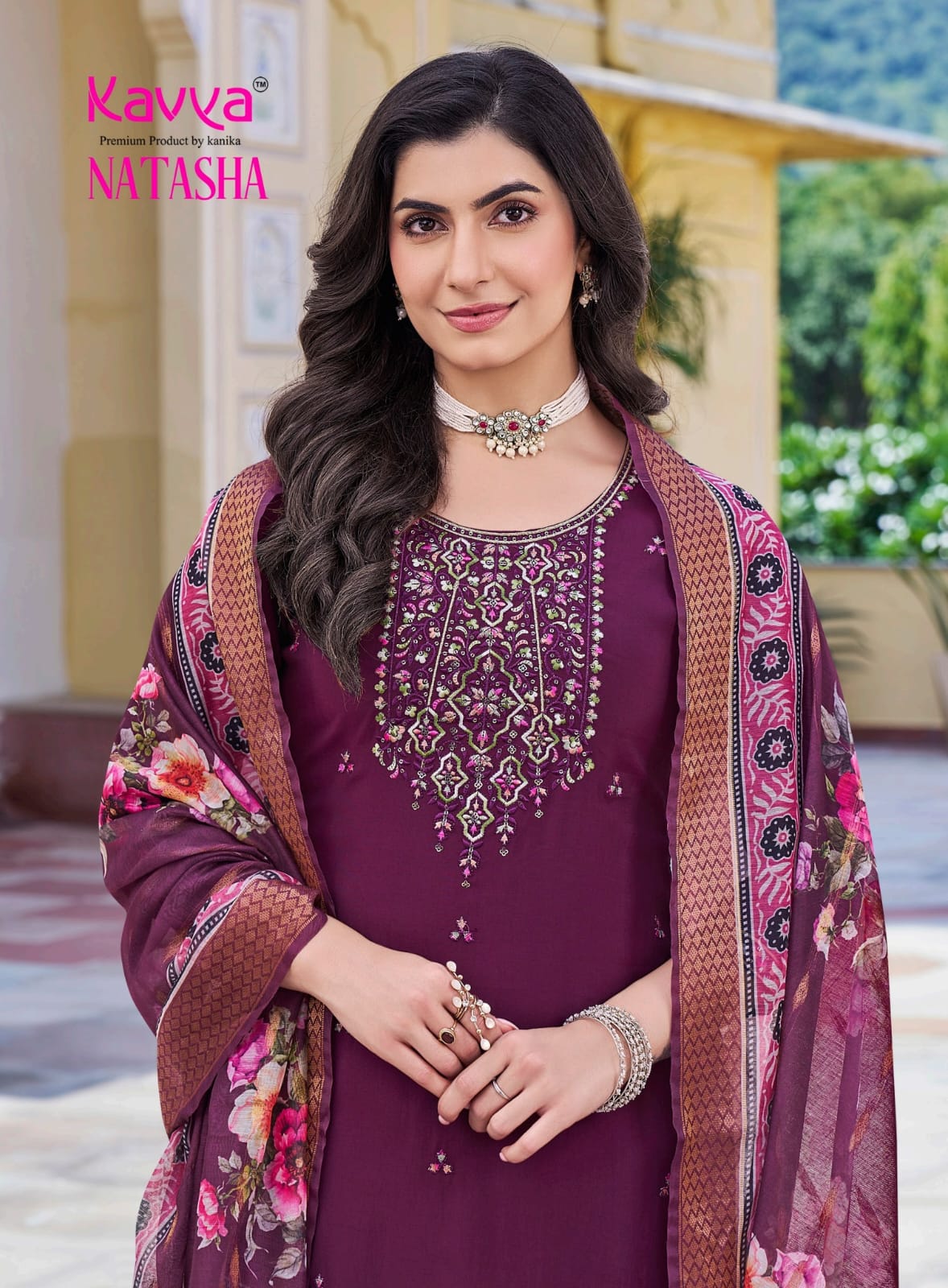 Natasha Vol 6 Kavya Roman Silk Readymade Pant Style Suits Wholesaler Gujarat