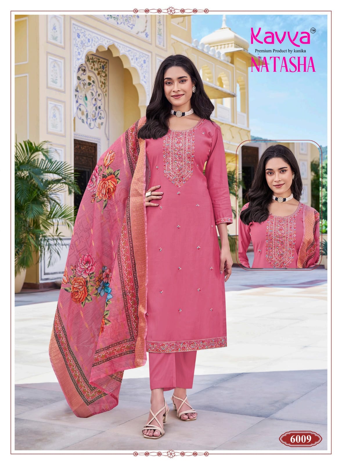 Natasha Vol 6 Kavya Roman Silk Readymade Pant Style Suits Wholesaler Gujarat