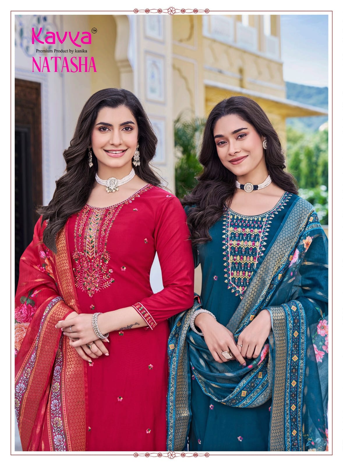 Natasha Vol 6 Kavya Roman Silk Readymade Pant Style Suits Wholesaler Gujarat