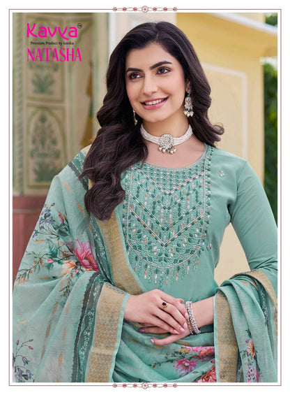 Natasha Vol 6 Kavya Roman Silk Readymade Pant Style Suits Wholesaler Gujarat