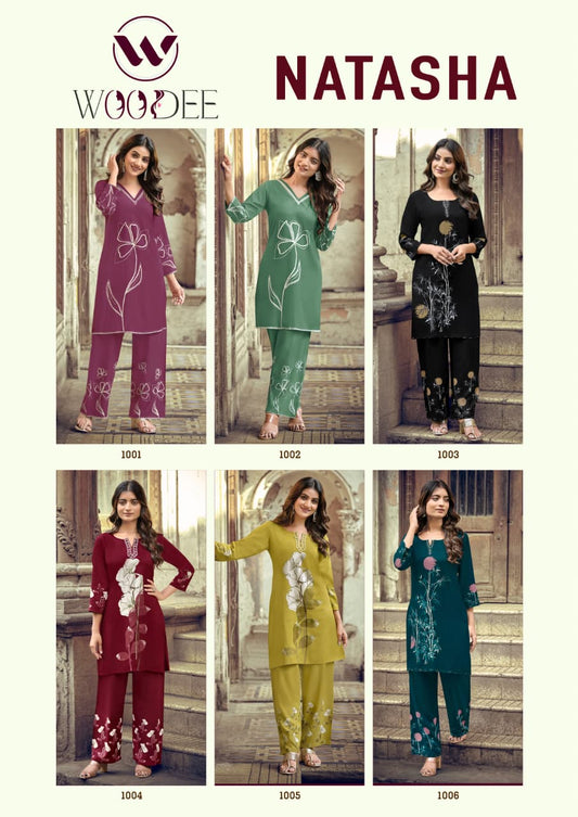 Natasha Woodee Rayon Co Ord Set Exporter Gujarat
