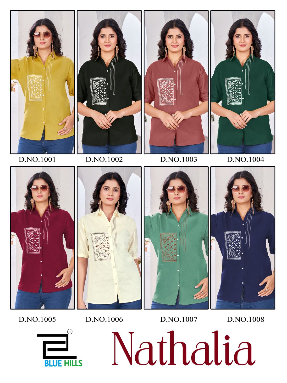 Nathalia Blue Hills Cotton Women Shirts Exporter Ahmedabad