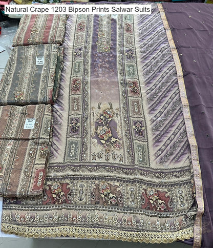 Natural Crape 1203 Bipson Prints Salwar Suits Supplier Ahmedabad