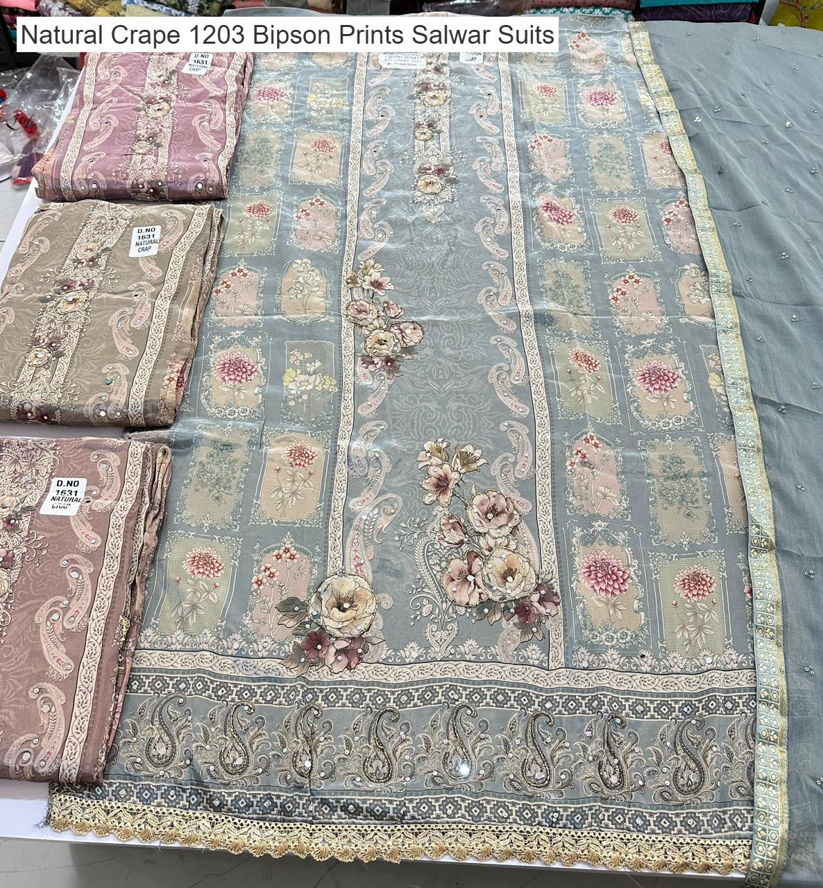 Natural Crape 1203 Bipson Prints Salwar Suits Supplier Ahmedabad