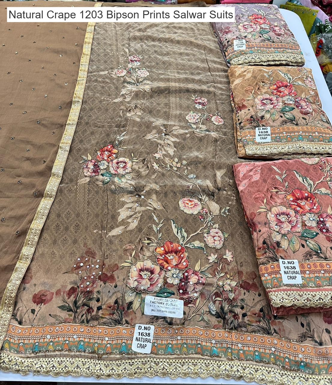 Natural Crape 1203 Bipson Prints Salwar Suits Supplier Ahmedabad