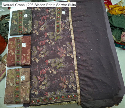 Natural Crape 1203 Bipson Prints Salwar Suits Supplier Ahmedabad