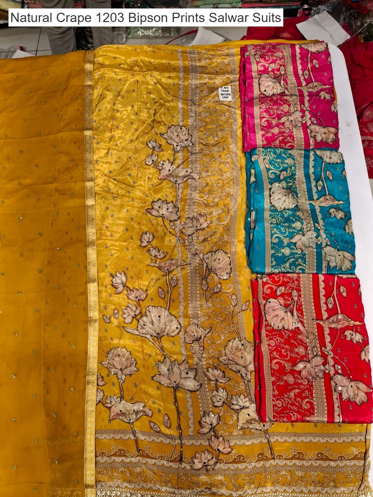 Natural Crape 1203 Bipson Prints Salwar Suits Supplier Ahmedabad