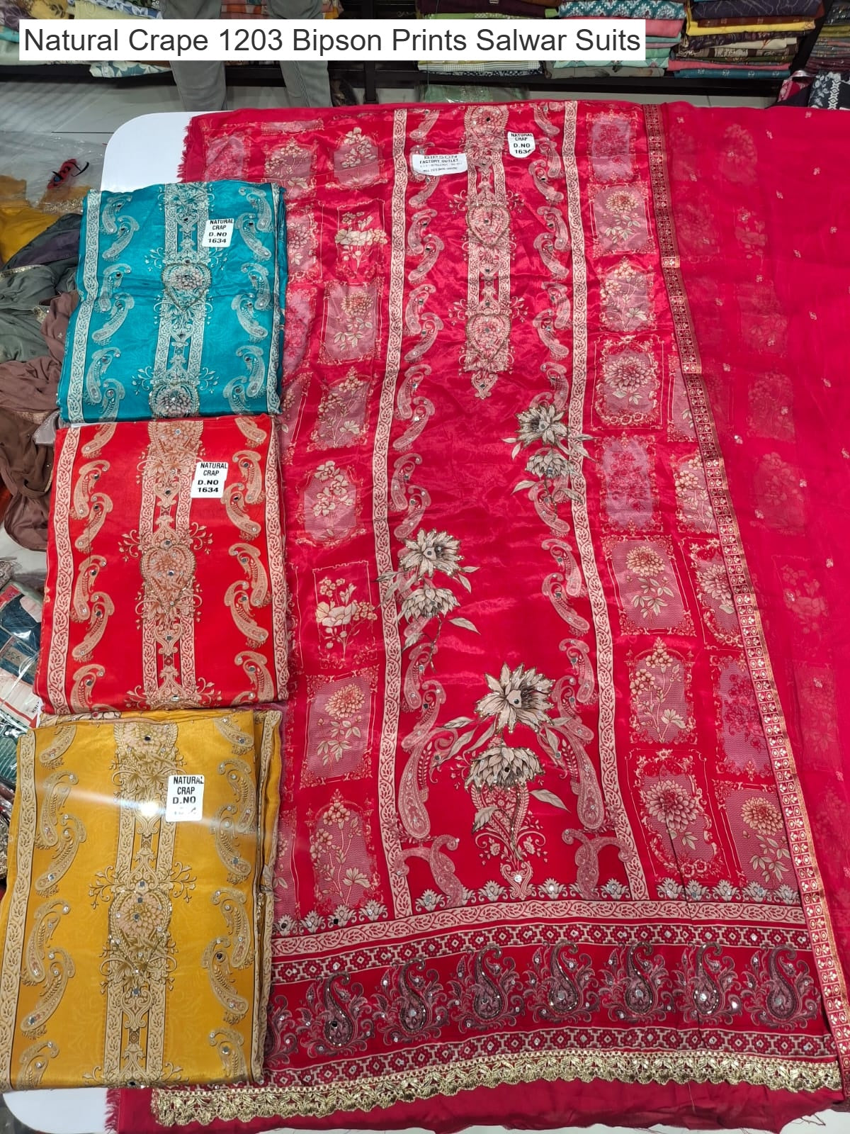Natural Crape 1203 Bipson Prints Salwar Suits Supplier Ahmedabad