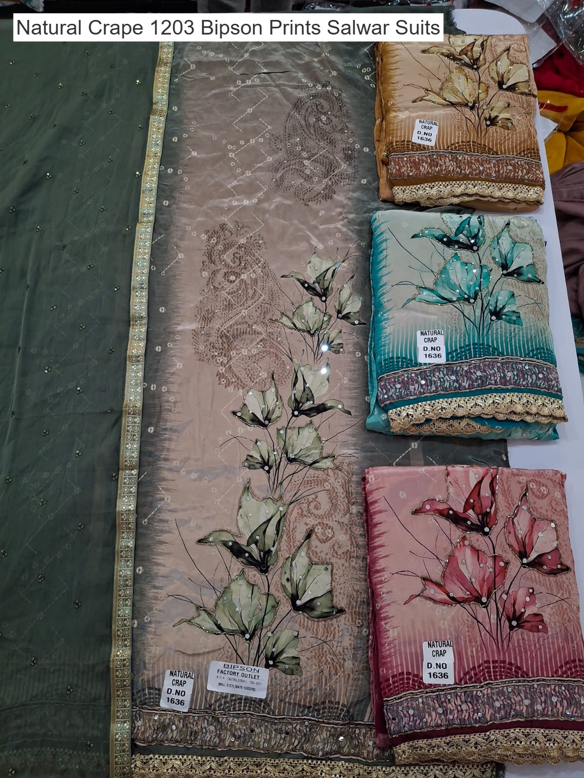 Natural Crape 1203 Bipson Prints Salwar Suits Supplier Ahmedabad