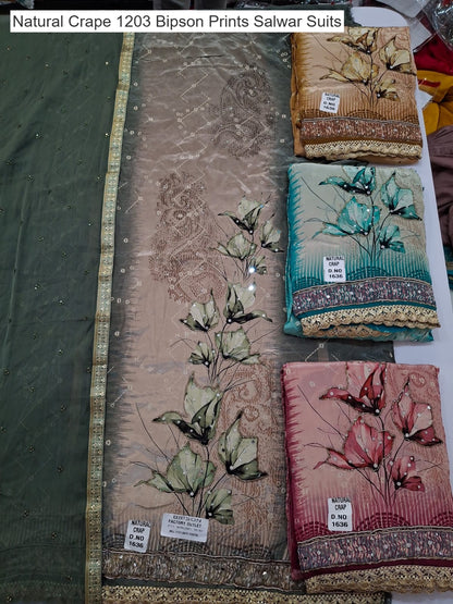 Natural Crape 1203 Bipson Prints Salwar Suits Supplier Ahmedabad