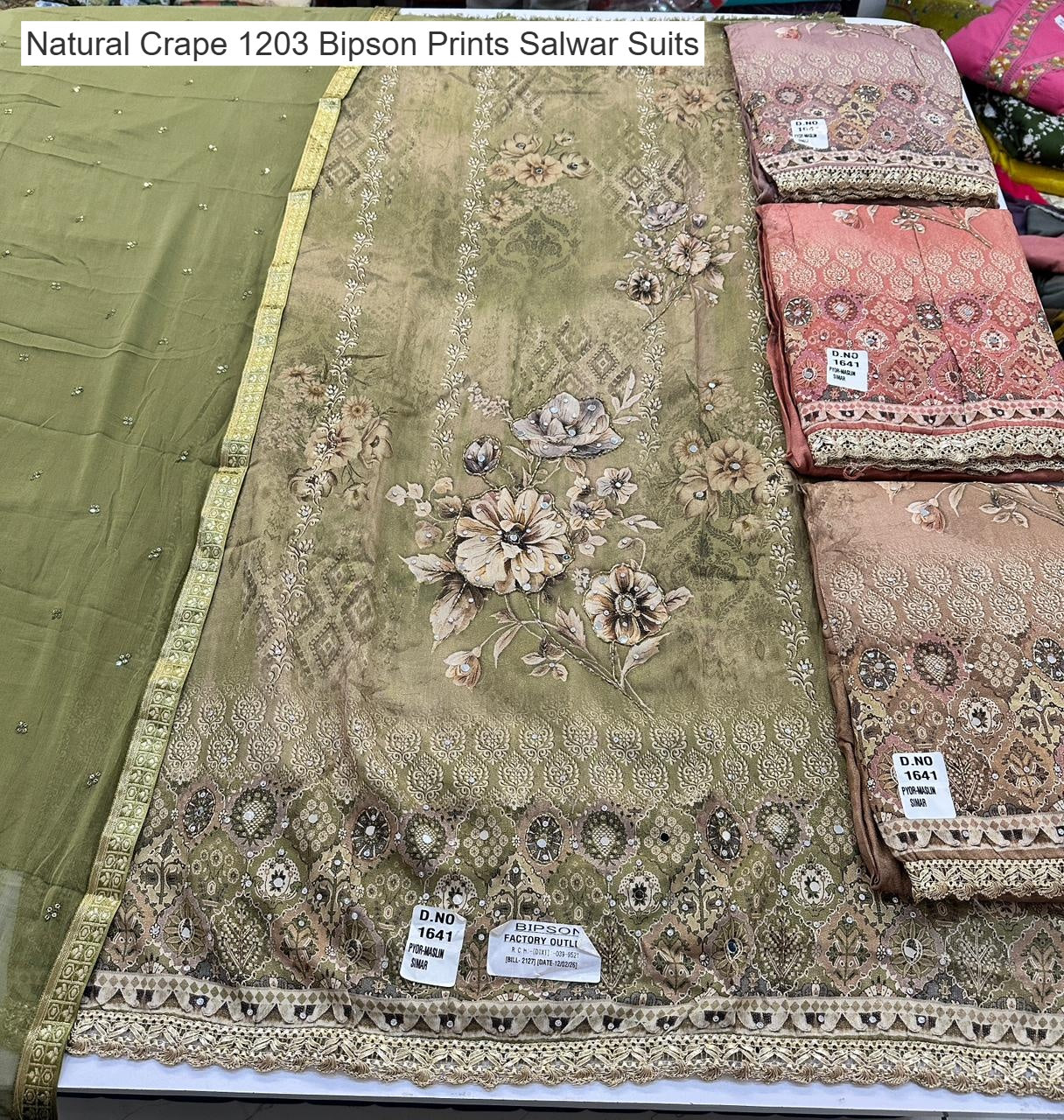 Natural Crape 1203 Bipson Prints Salwar Suits Supplier Ahmedabad