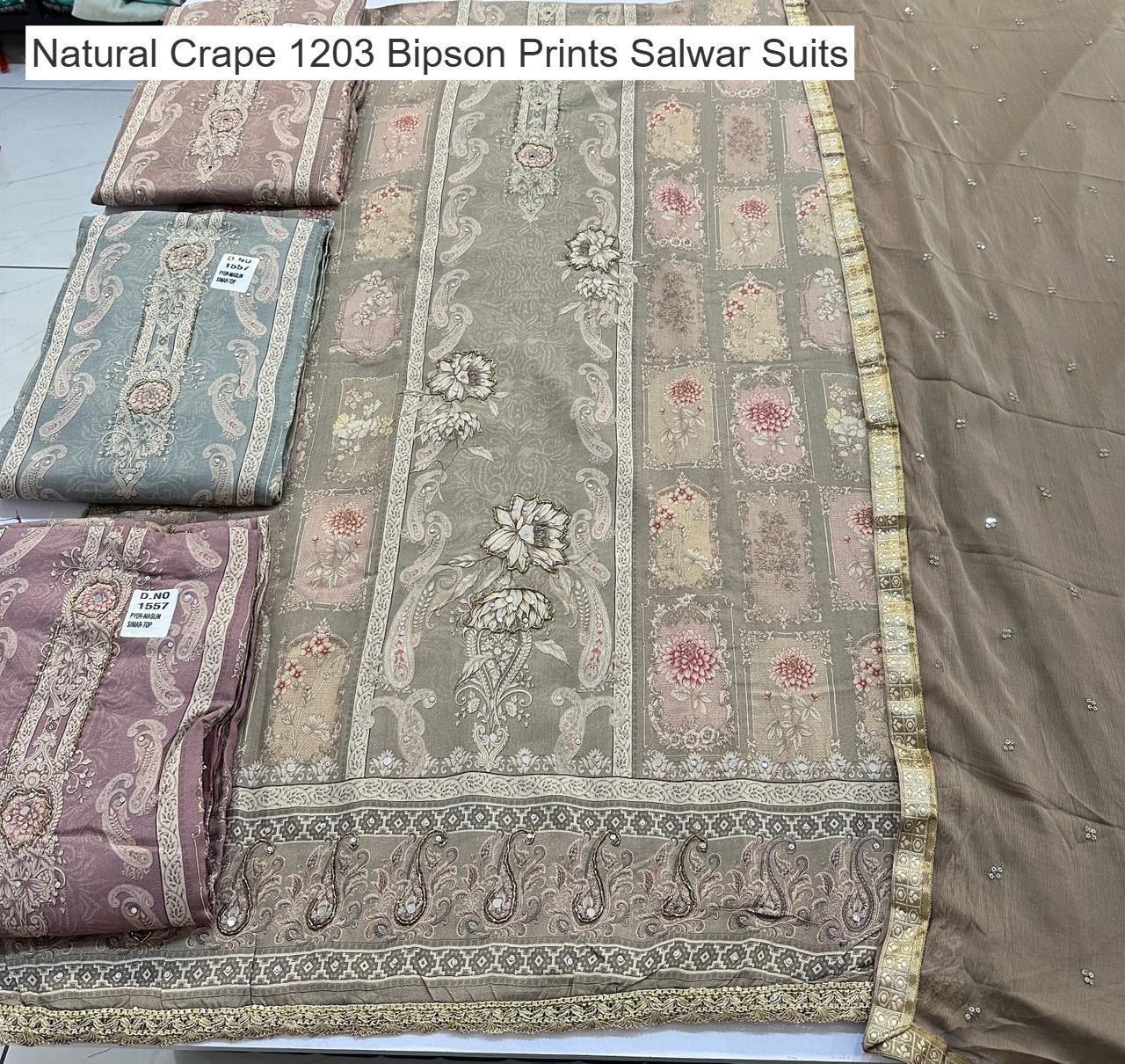 Natural Crape 1203 Bipson Prints Salwar Suits Supplier Ahmedabad