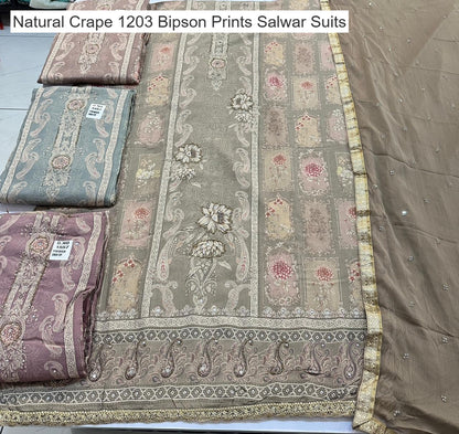 Natural Crape 1203 Bipson Prints Salwar Suits Supplier Ahmedabad