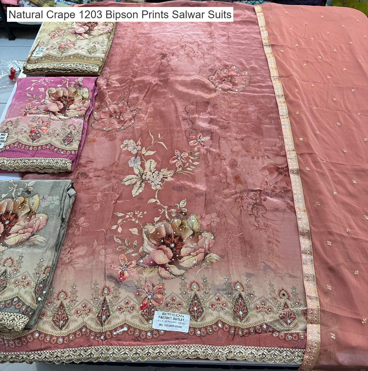 Natural Crape 1203 Bipson Prints Salwar Suits Supplier Ahmedabad