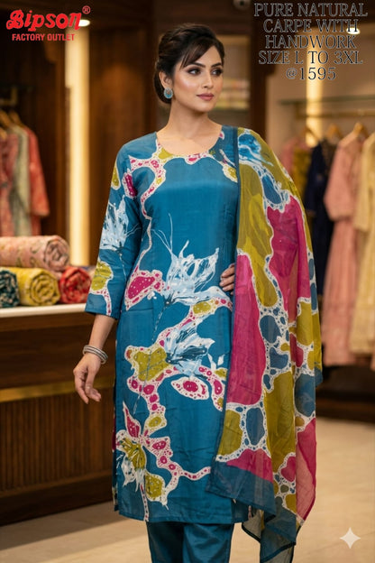 Natural Crape 2406 Bipson Prints Readymade Suits Manufacturer Ahmedabad
