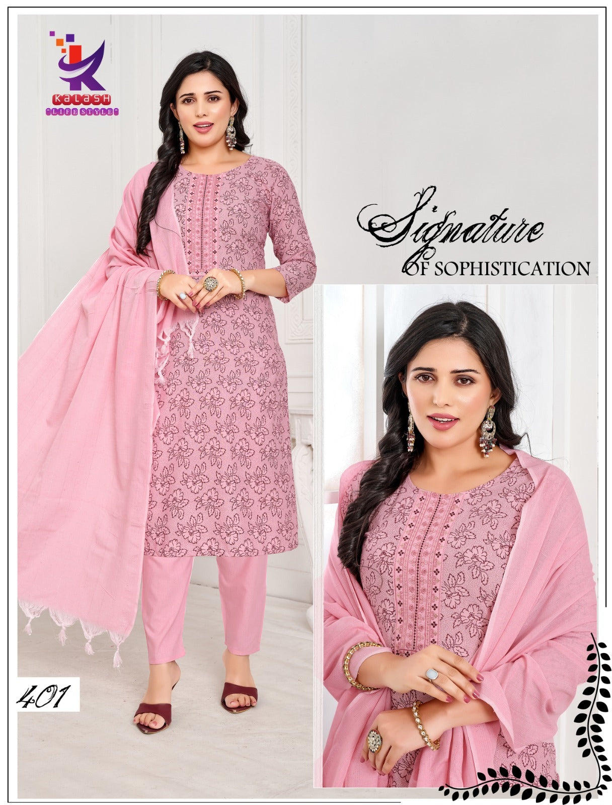 Natural Look 4 Mlm Kalash Lifestyle Slub Readymade Cotton Pant Suits Wholesale Rate