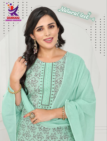 Natural Look 4 Mlm Kalash Lifestyle Slub Readymade Cotton Pant Suits Wholesale Rate