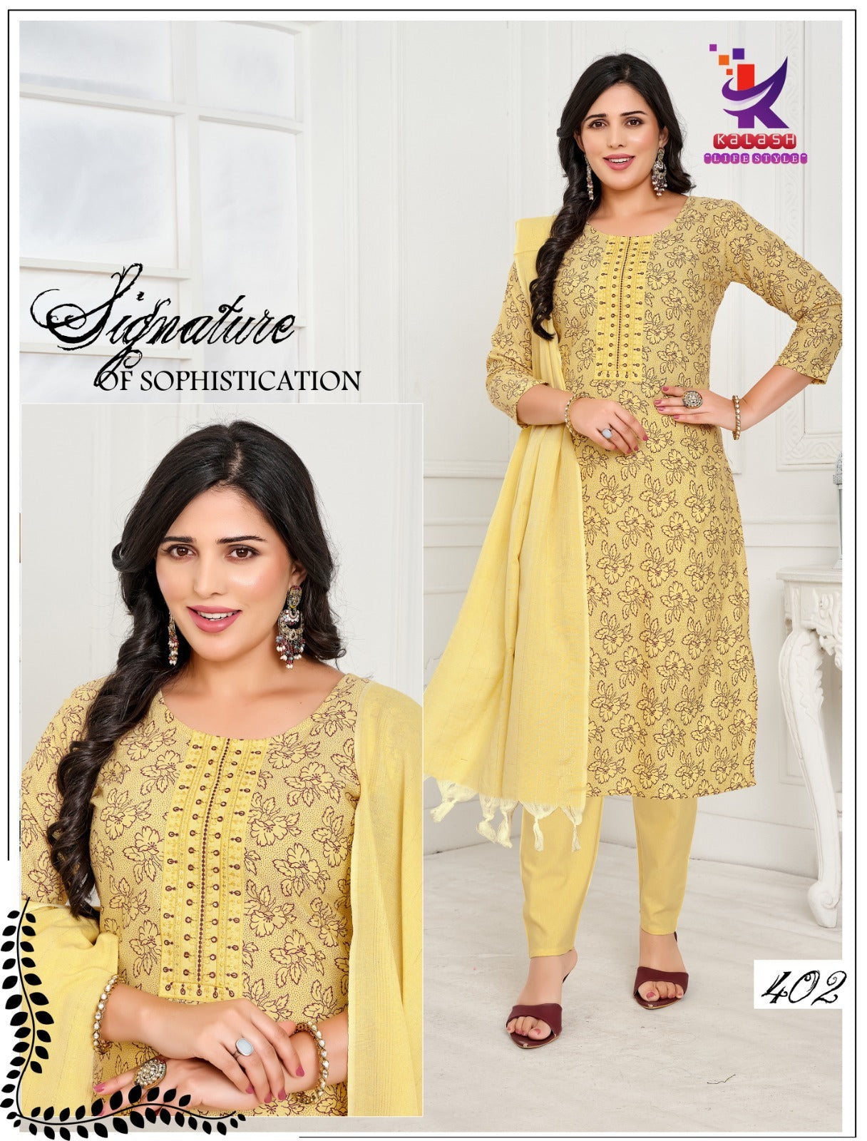 Natural Look 4 Mlm Kalash Lifestyle Slub Readymade Cotton Pant Suits Wholesale Rate