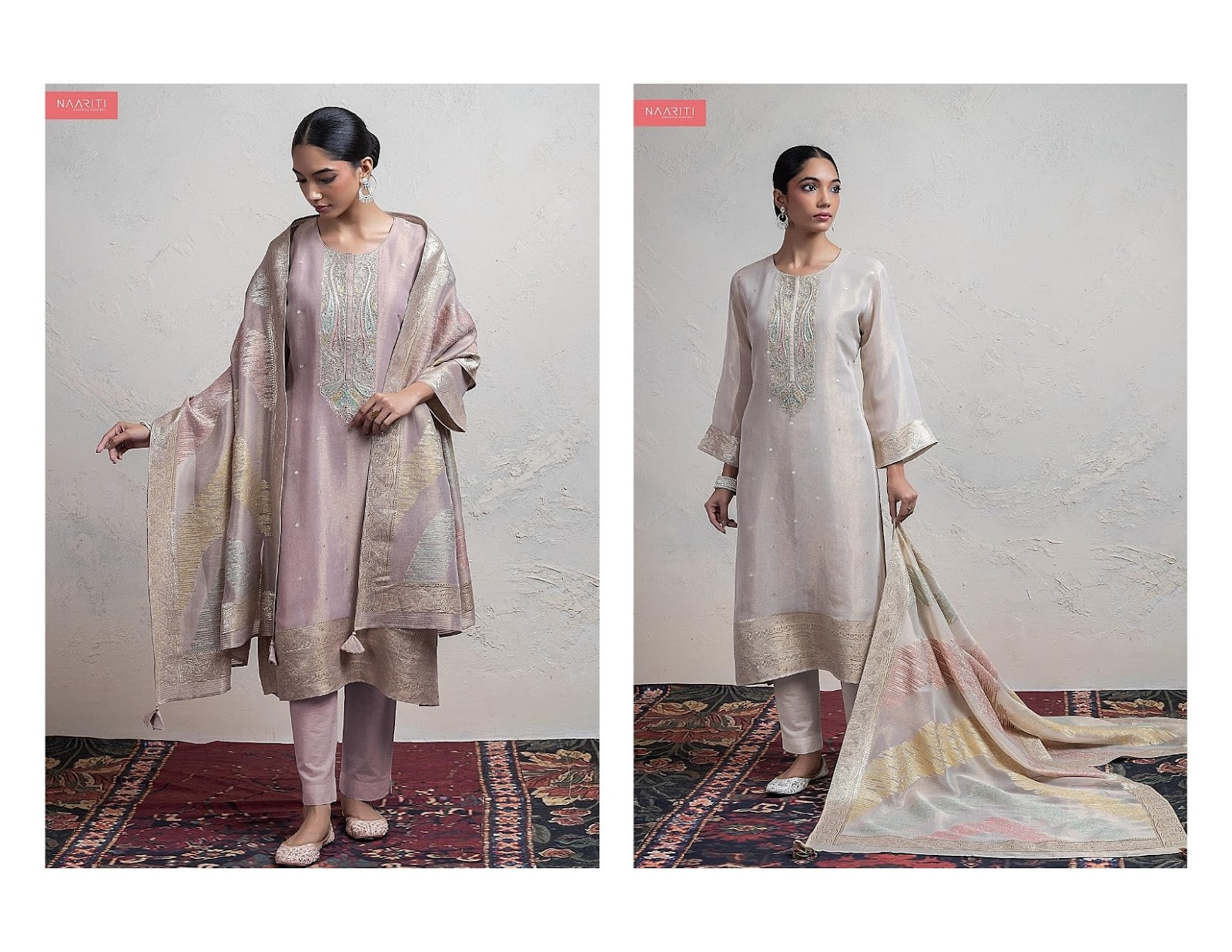 Nava Naariti Tissue Silk Pant Style Suits Supplier Gujarat