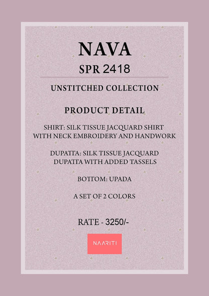 Nava Naariti Tissue Silk Pant Style Suits Supplier Gujarat