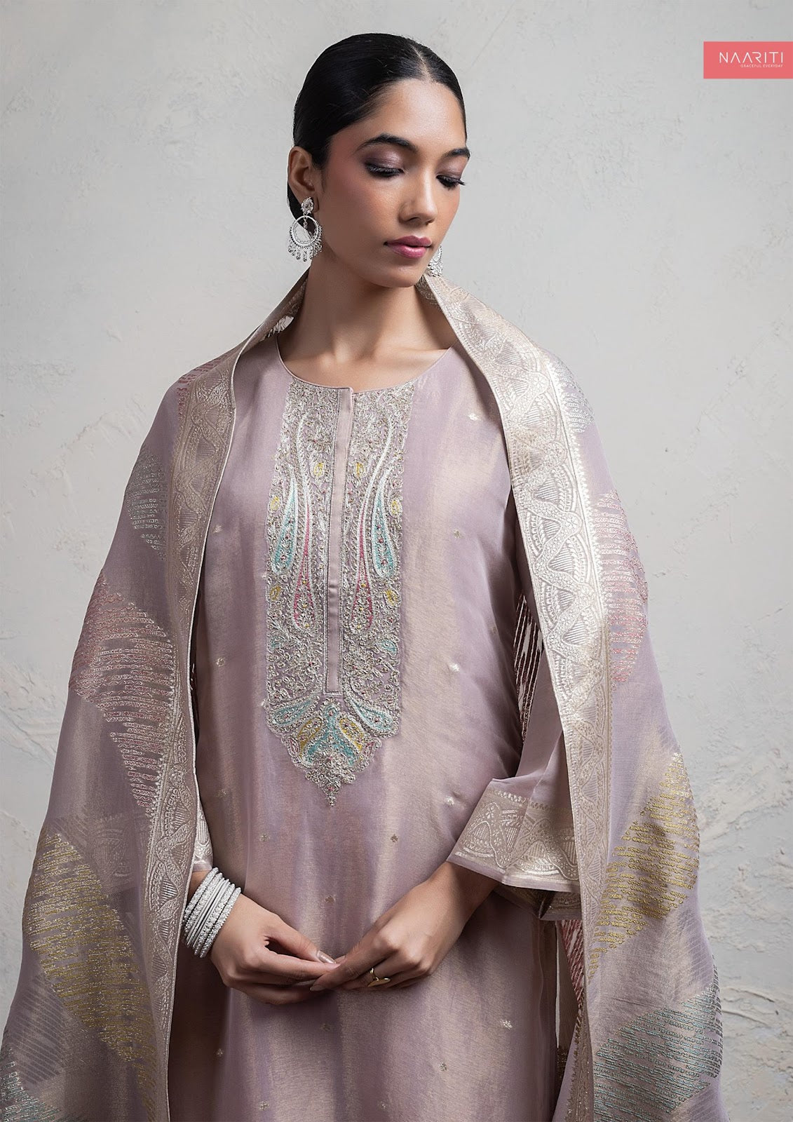 Nava Naariti Tissue Silk Pant Style Suits Supplier Gujarat