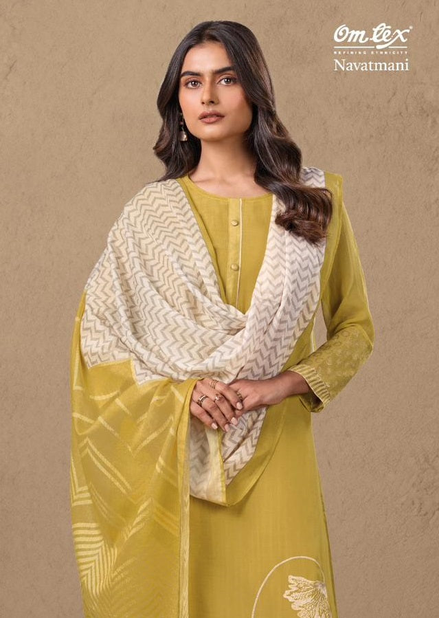 Navatmani Omtex Mal Chanderi Pant Style Suits Wholesaler India