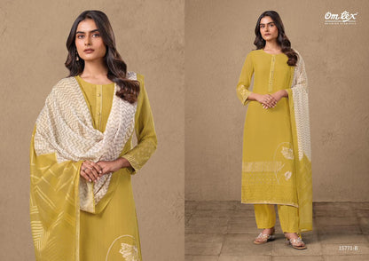 Navatmani Omtex Mal Chanderi Pant Style Suits Wholesaler India