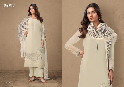 Navatmani Omtex Mal Chanderi Pant Style Suits Wholesaler India