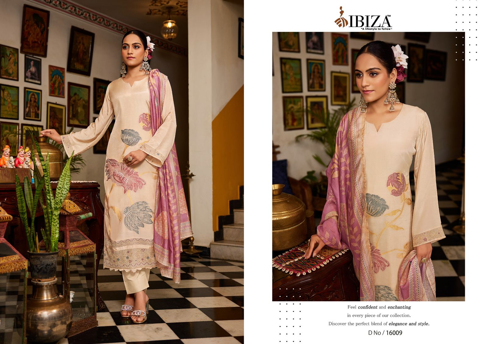Naveli Ibiza Muslin Jacquard Pant Style Suits Manufacturer Ahmedabad