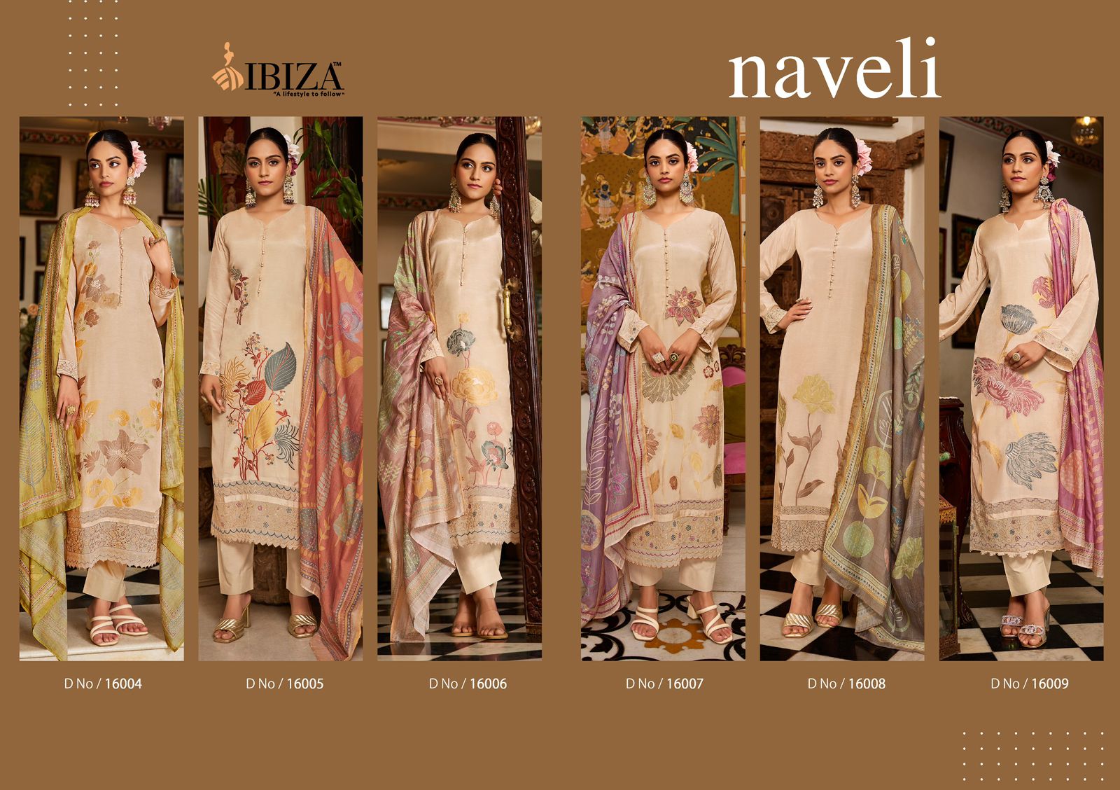 Naveli Ibiza Muslin Jacquard Pant Style Suits Manufacturer Ahmedabad