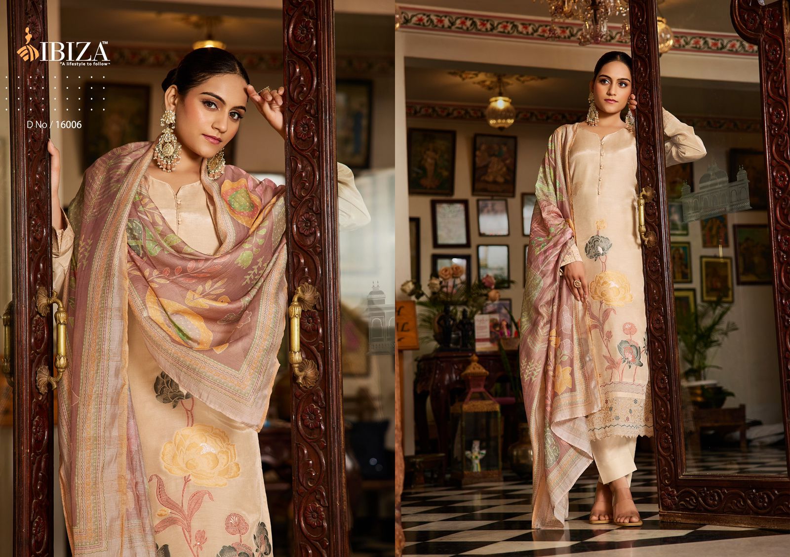 Naveli Ibiza Muslin Jacquard Pant Style Suits Manufacturer Ahmedabad