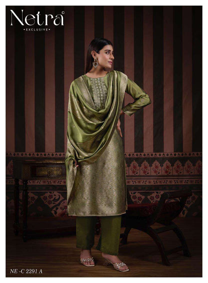 Naveli Netra Woven Silk Pant Style Suits Manufacturer Gujarat