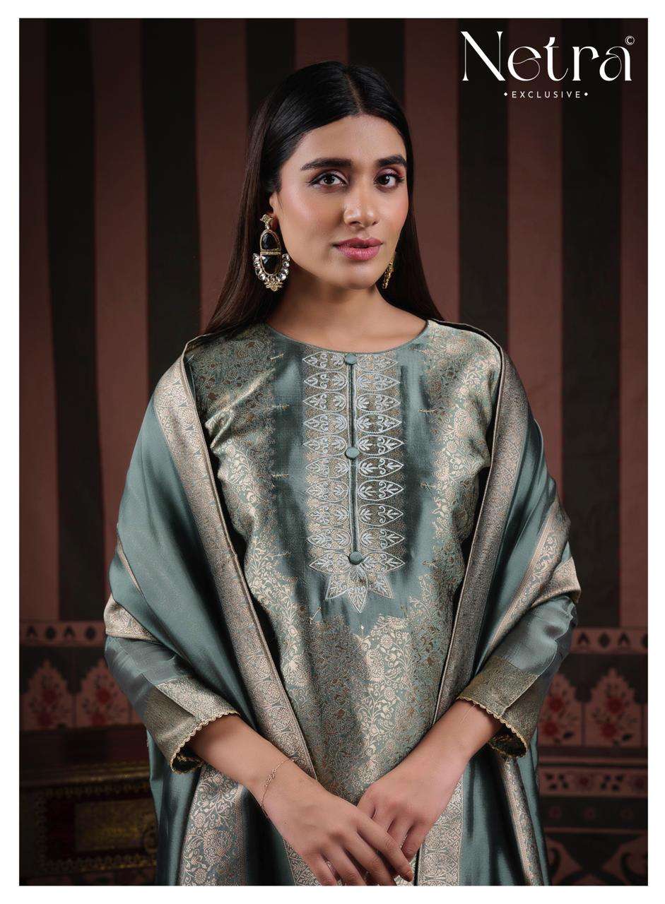 Naveli Netra Woven Silk Pant Style Suits Manufacturer Gujarat