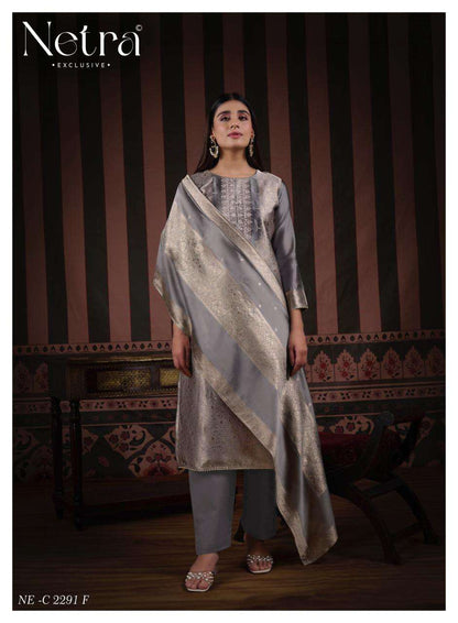 Naveli Netra Woven Silk Pant Style Suits Manufacturer Gujarat