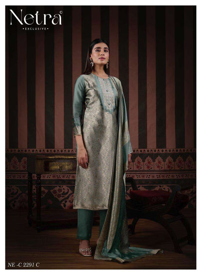 Naveli Netra Woven Silk Pant Style Suits Manufacturer Gujarat