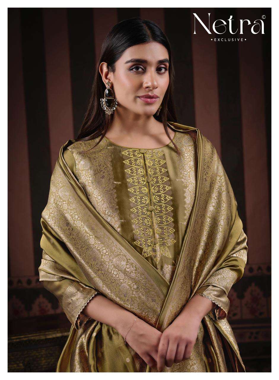 Naveli Netra Woven Silk Pant Style Suits Manufacturer Gujarat