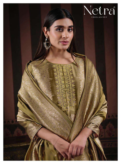 Naveli Netra Woven Silk Pant Style Suits Manufacturer Gujarat