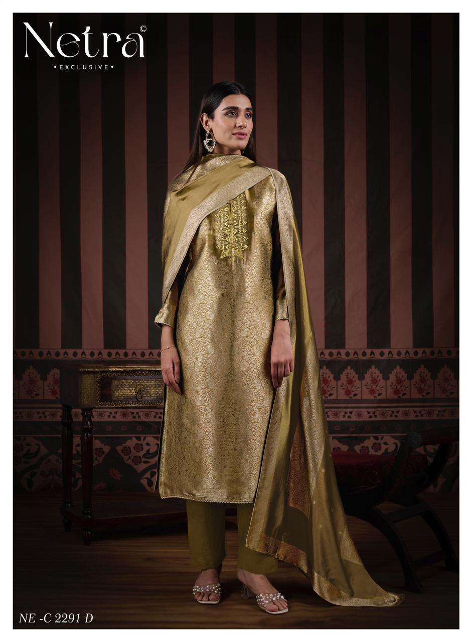 Naveli Netra Woven Silk Pant Style Suits Manufacturer Gujarat