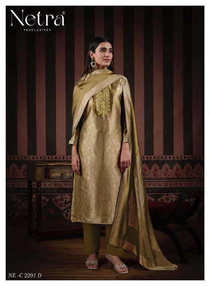 Naveli Netra Woven Silk Pant Style Suits Manufacturer Gujarat