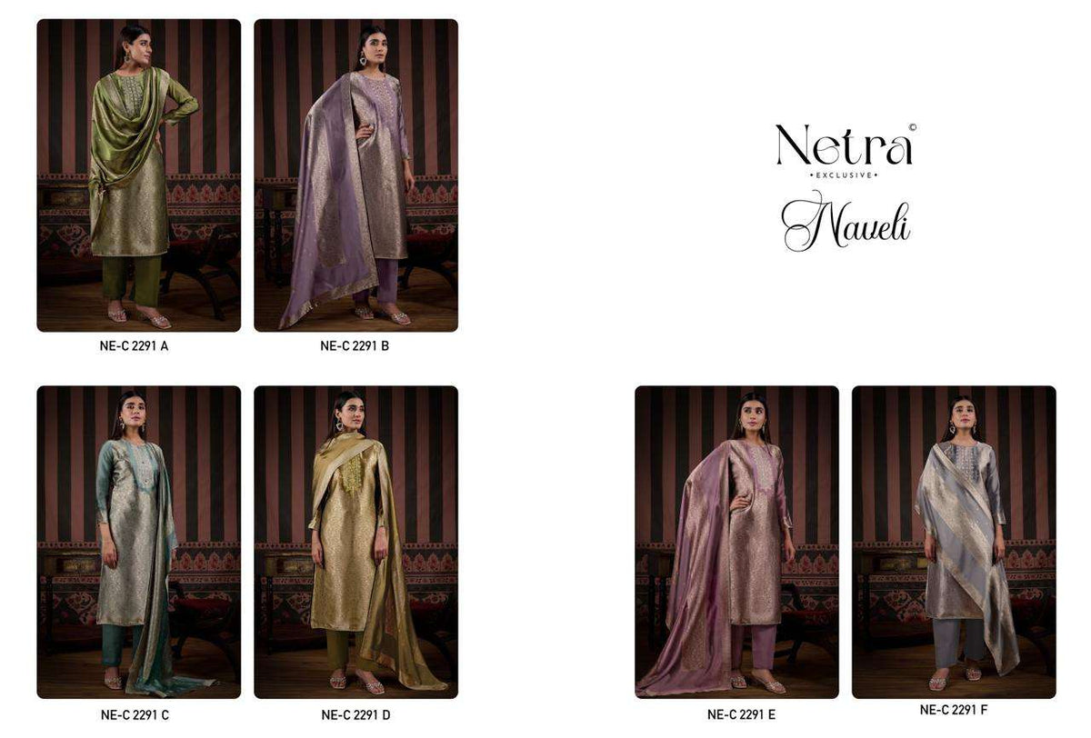 Naveli Netra Woven Silk Pant Style Suits Manufacturer Gujarat
