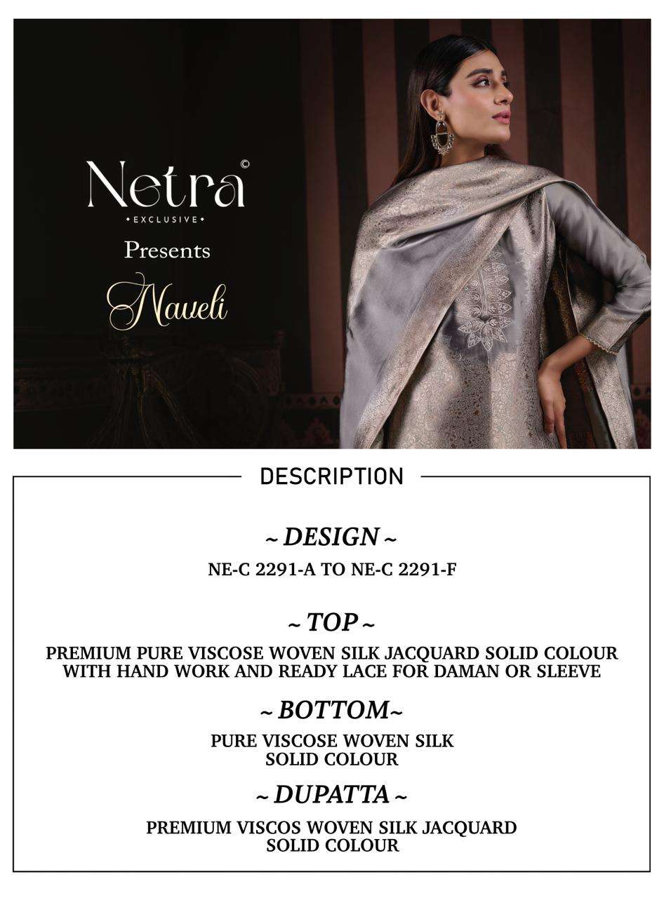Naveli Netra Woven Silk Pant Style Suits Manufacturer Gujarat