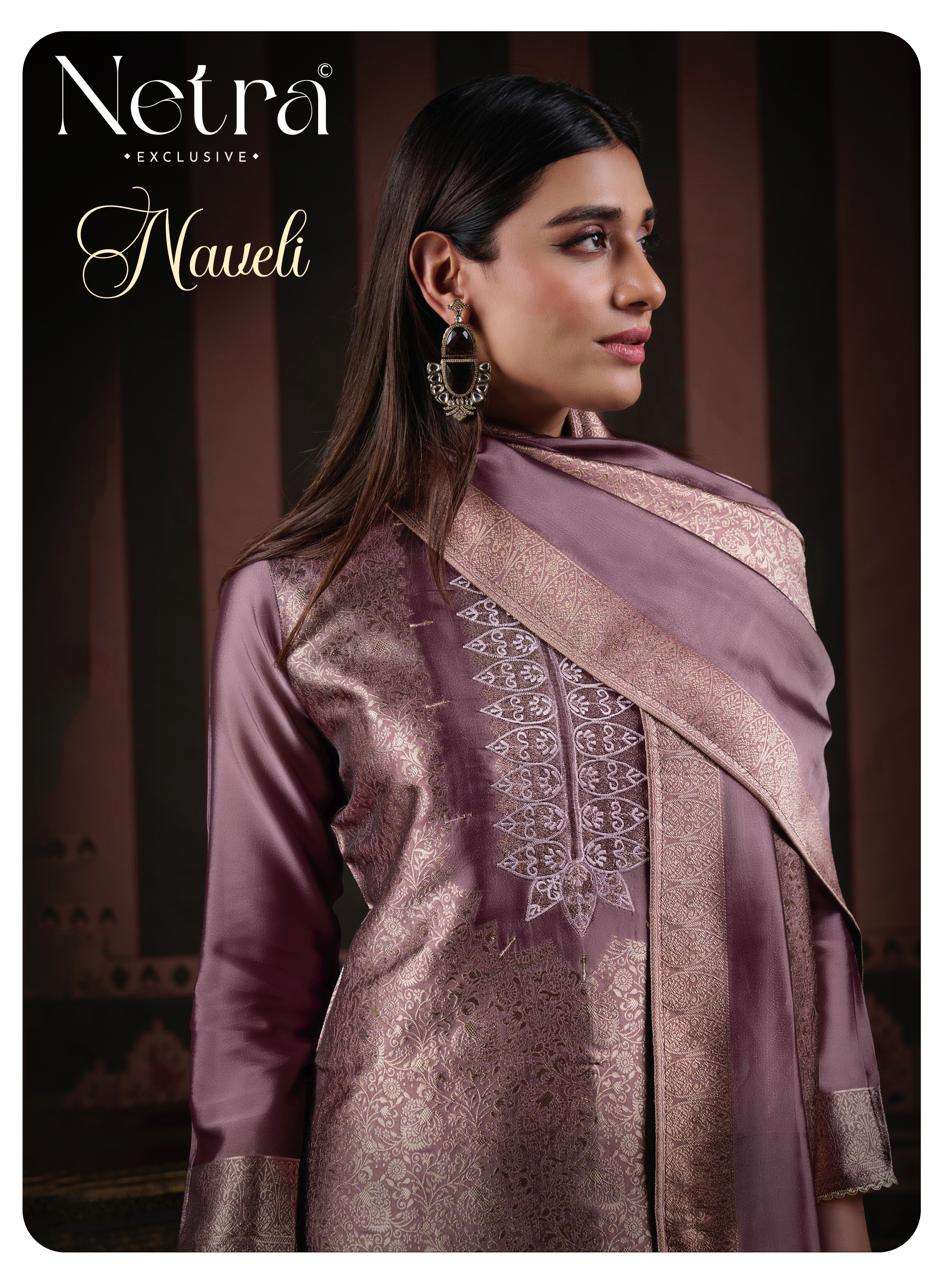 Naveli Netra Woven Silk Pant Style Suits Manufacturer Gujarat