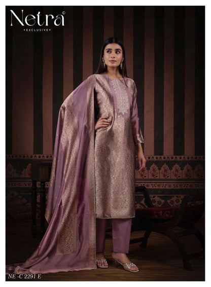Naveli Netra Woven Silk Pant Style Suits Manufacturer Gujarat