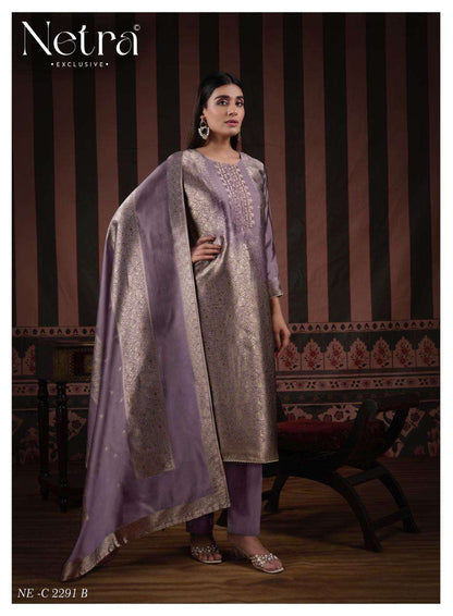 Naveli Netra Woven Silk Pant Style Suits Manufacturer Gujarat