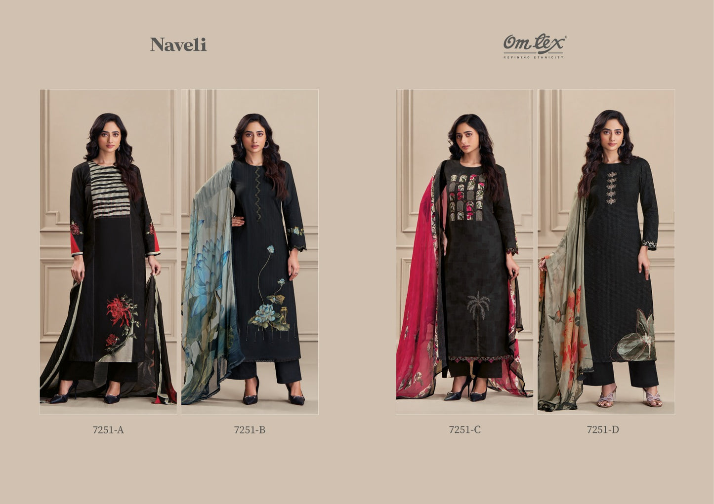 Naveli Omtex Lawn Cotton Pant Style Suits Wholesale Rate