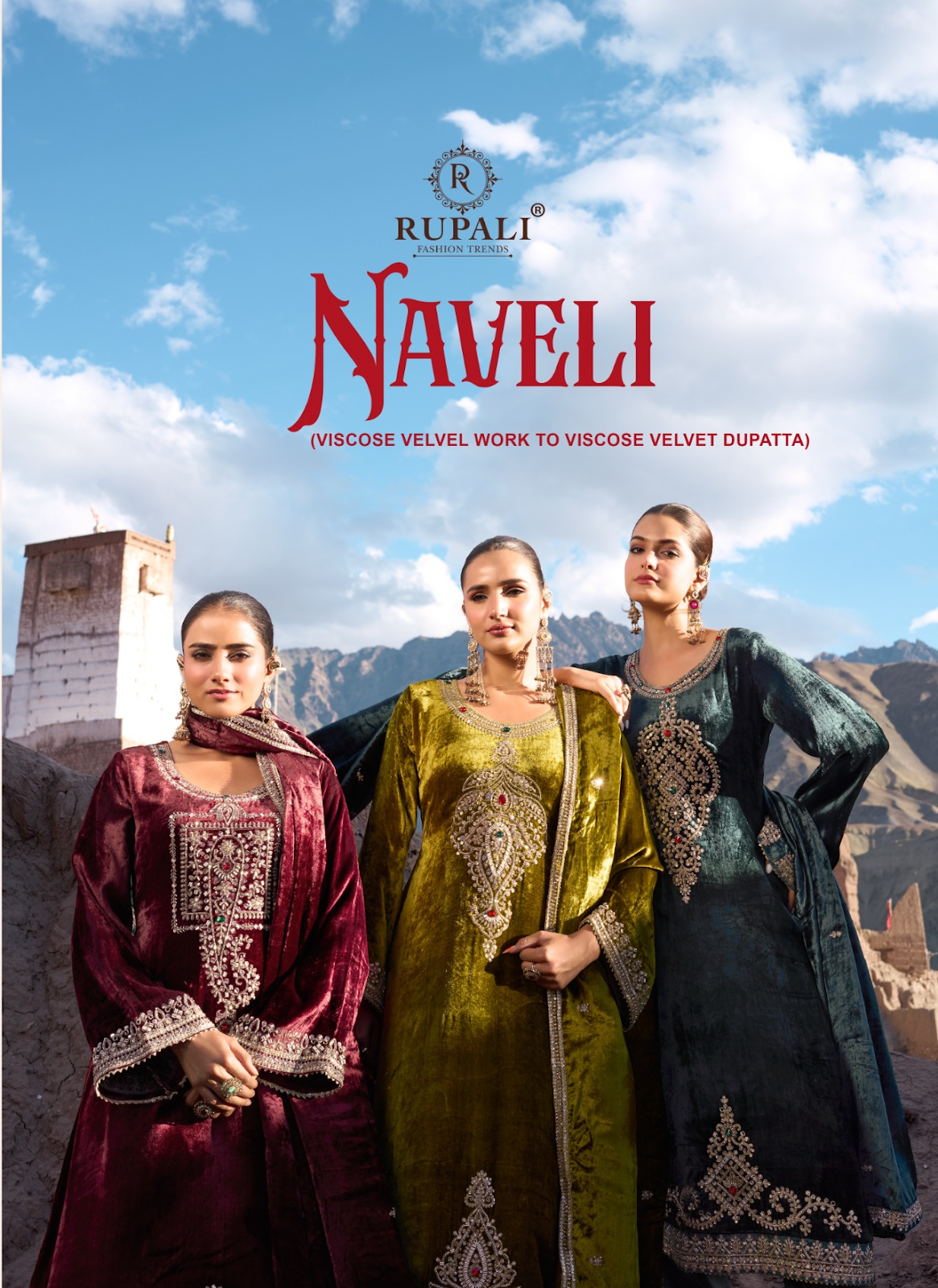 Naveli Rupali Viscose Velvet Suits Exporter India