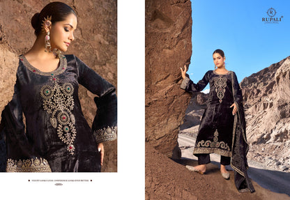 Naveli Rupali Viscose Velvet Suits Exporter India